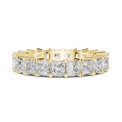 Princess Cut Full Eternity Diamond Ring •9K/10K/14K/18KGold Band • Stacking Wedding Ring