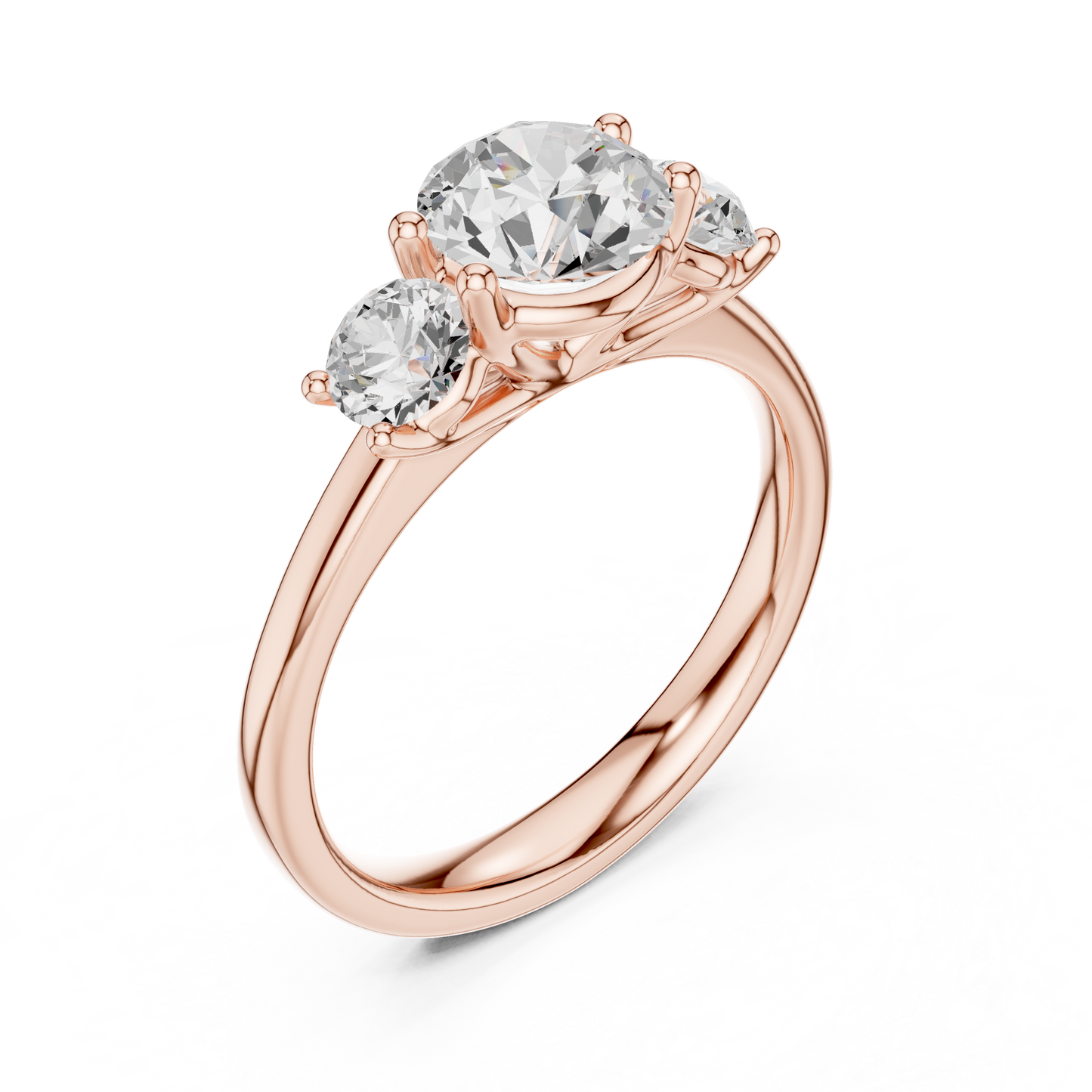 Three-Stone Solitaire Inspired Ring | Bright Round Gems | Wedding Proposal Jewelry