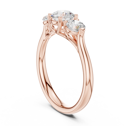 Elegant Three Stone Ring | Fine Diamond Engagement Jewelry | Past Present Future Love Symbol