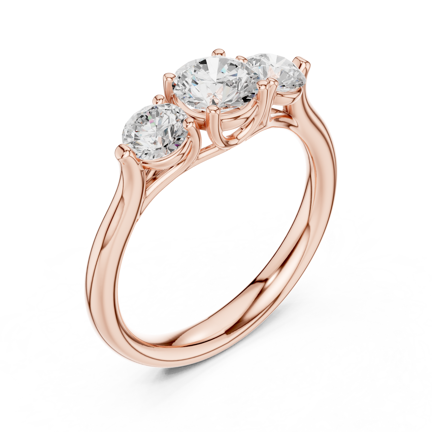 Elegant Three Stone Ring | Fine Diamond Engagement Jewelry | Past Present Future Love Symbol