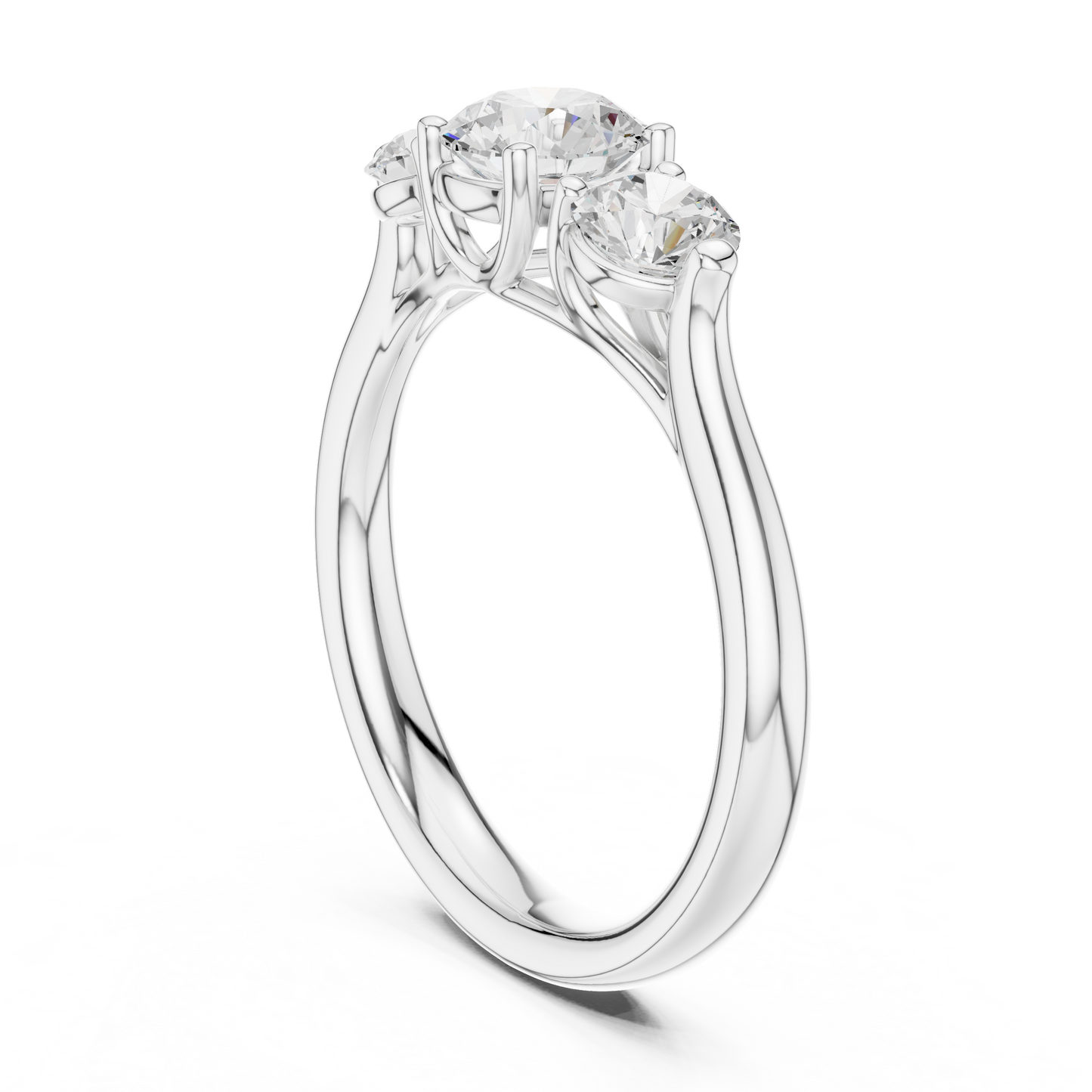 Elegant Three Stone Ring | Fine Diamond Engagement Jewelry | Past Present Future Love Symbol