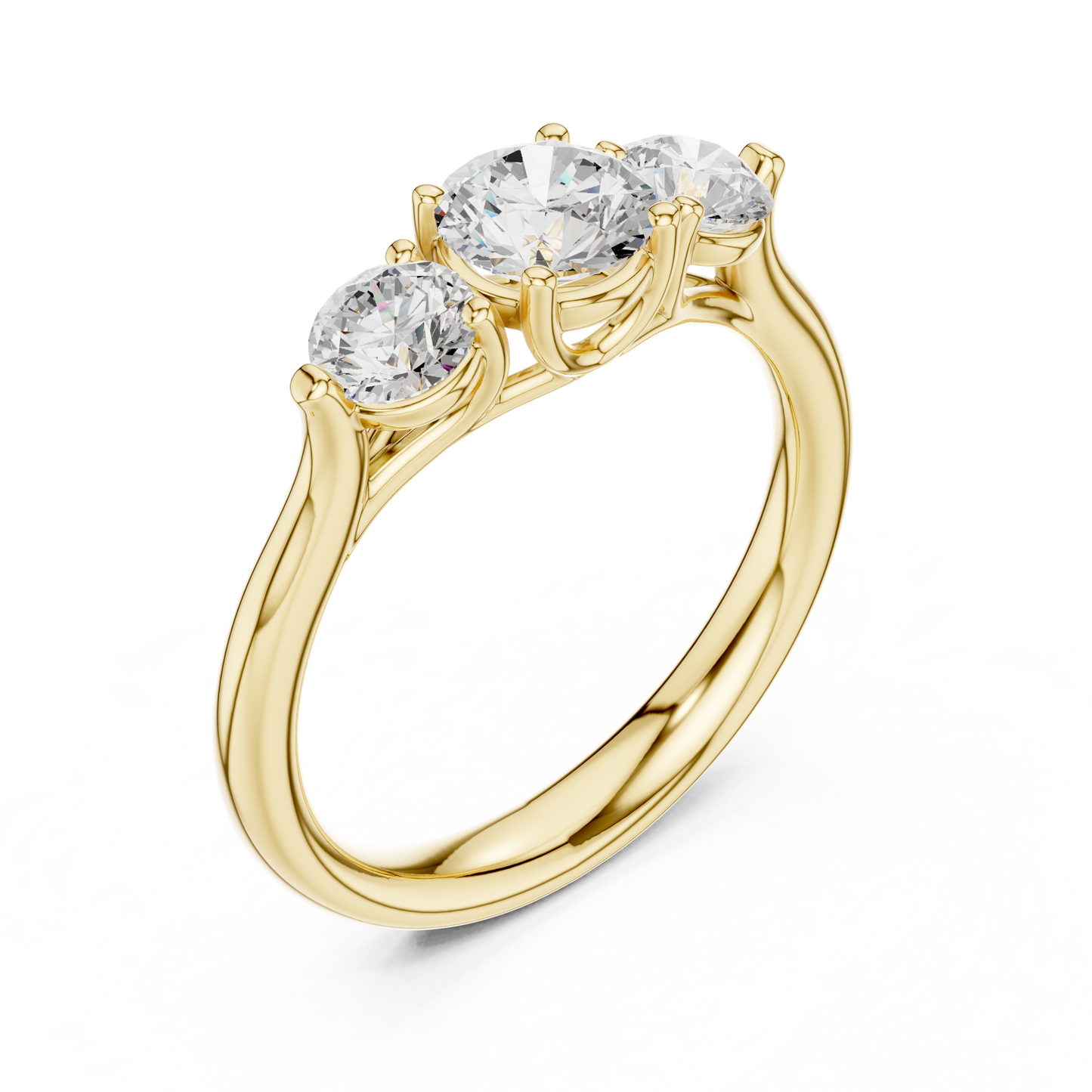 Elegant Three Stone Ring | Fine Diamond Engagement Jewelry | Past Present Future Love Symbol