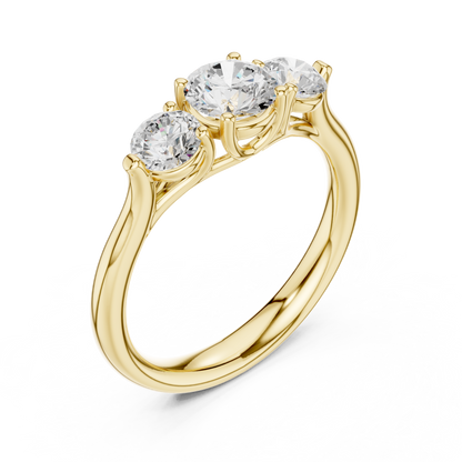 Elegant Three Stone Ring | Fine Diamond Engagement Jewelry | Past Present Future Love Symbol