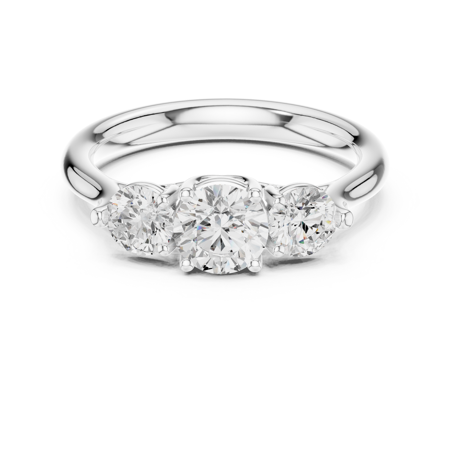 Elegant Three Stone Ring | Fine Diamond Engagement Jewelry | Past Present Future Love Symbol