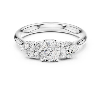 Elegant Three Stone Ring | Fine Diamond Engagement Jewelry | Past Present Future Love Symbol