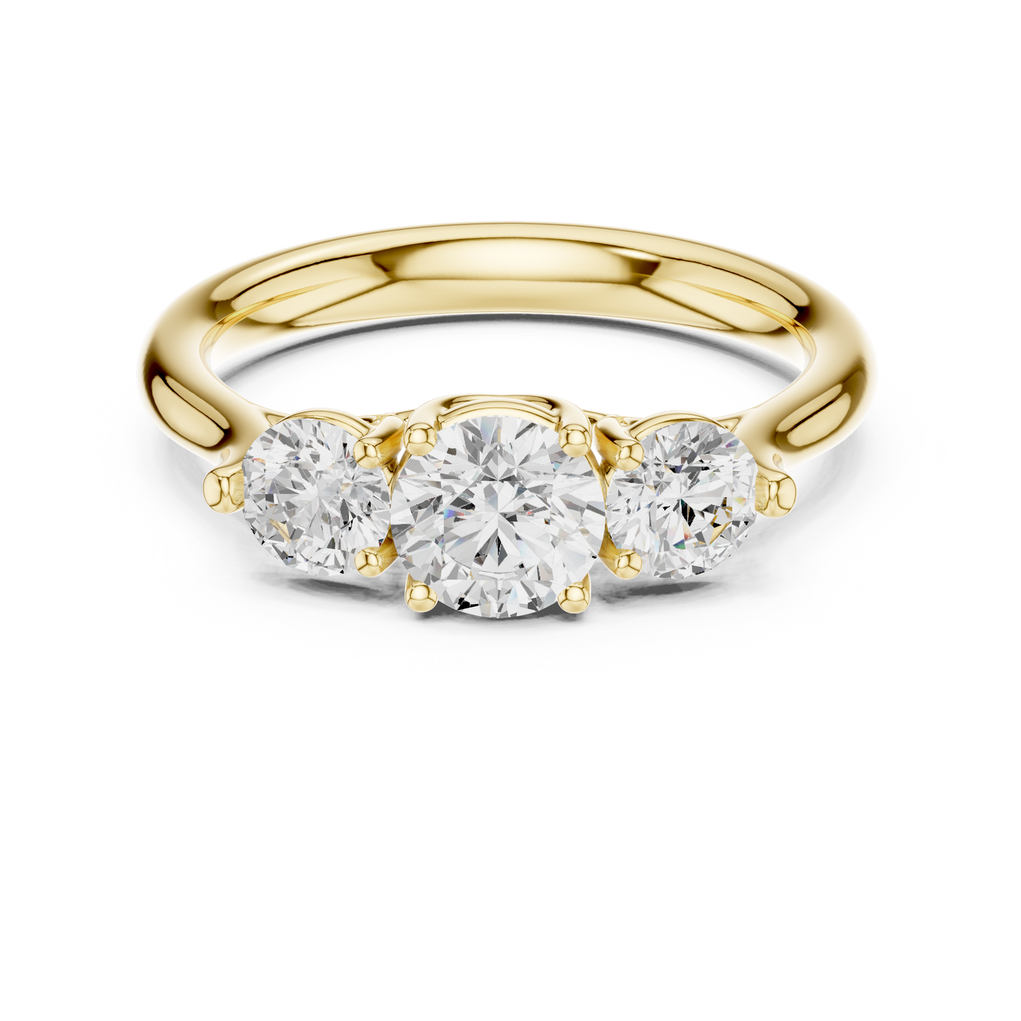 Elegant Three Stone Ring | Fine Diamond Engagement Jewelry | Past Present Future Love Symbol