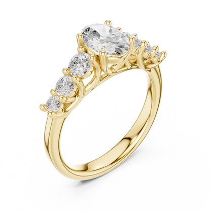0.85Ct Oval Solitaire Inspired Ring • Ultra-Fine Gold Finish • Romantic Gift for Her