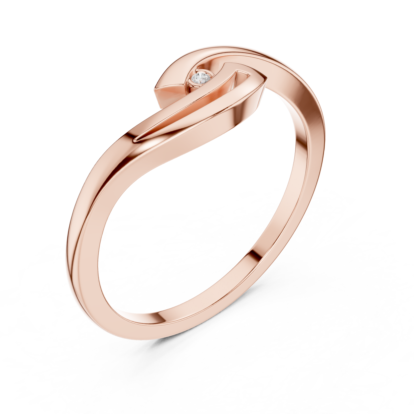 Flowing Swirl Diamond Ring • Lightweight Dainty Ring • Women’s Daily Wear Jewelry