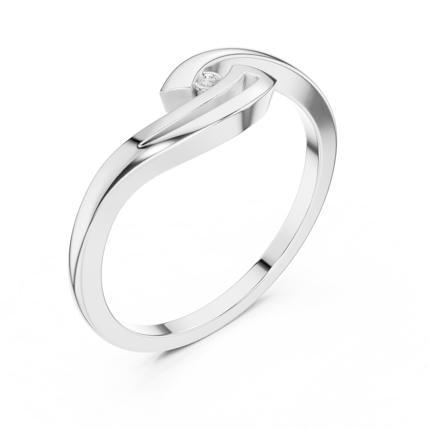 Flowing Swirl Diamond Ring • Lightweight Dainty Ring • Women’s Daily Wear Jewelry