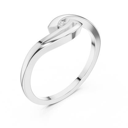 Flowing Swirl Diamond Ring • Lightweight Dainty Ring • Women’s Daily Wear Jewelry