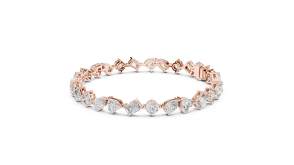Palace Royale Multi-Cut Diamond Tennis Bracelet – Crafted Lab Diamond Elegance in Gold - Everyday-Elegance