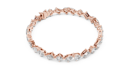 Palace Royale Multi-Cut Diamond Tennis Bracelet – Crafted Lab Diamond Elegance in Gold - Everyday-Elegance