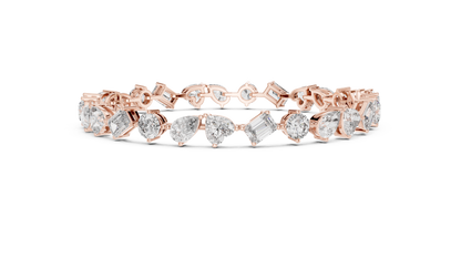 Palace Royale Multi-Cut Diamond Tennis Bracelet – Crafted Lab Diamond Elegance in Gold - Everyday-Elegance