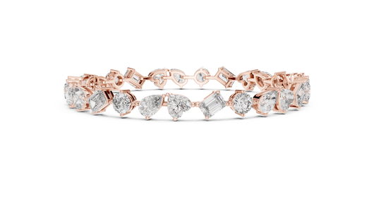 Palace Royale Multi-Cut Diamond Tennis Bracelet – Crafted Lab Diamond Elegance in Gold - Everyday-Elegance