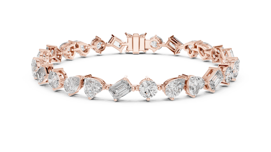 Palace Royale Multi-Cut Diamond Tennis Bracelet – Crafted Lab Diamond Elegance in Gold - Everyday-Elegance