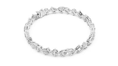 Palace Royale Multi-Cut Diamond Tennis Bracelet – Crafted Lab Diamond Elegance in Gold - Everyday-Elegance