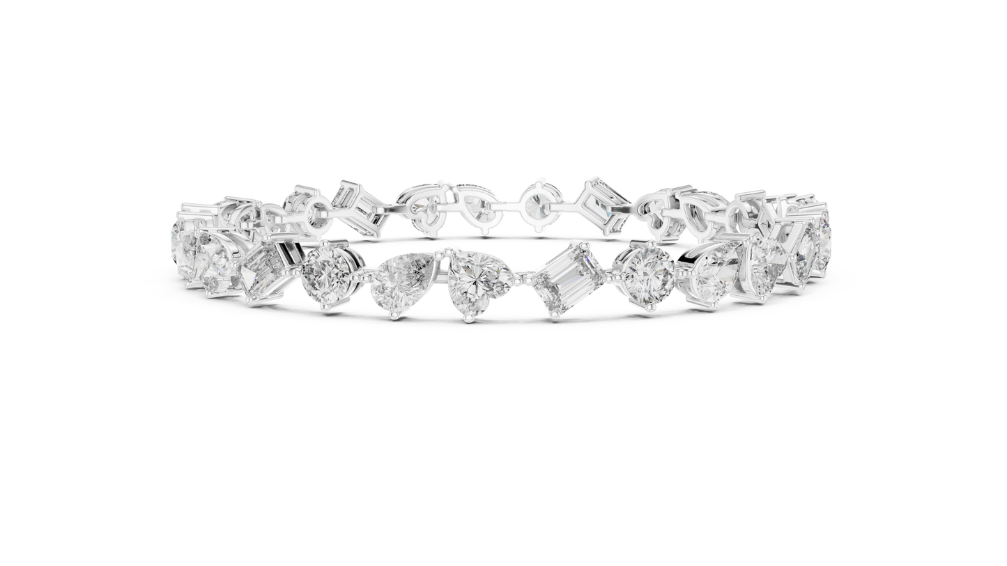 Palace Royale Multi-Cut Diamond Tennis Bracelet – Crafted Lab Diamond Elegance in Gold - Everyday-Elegance