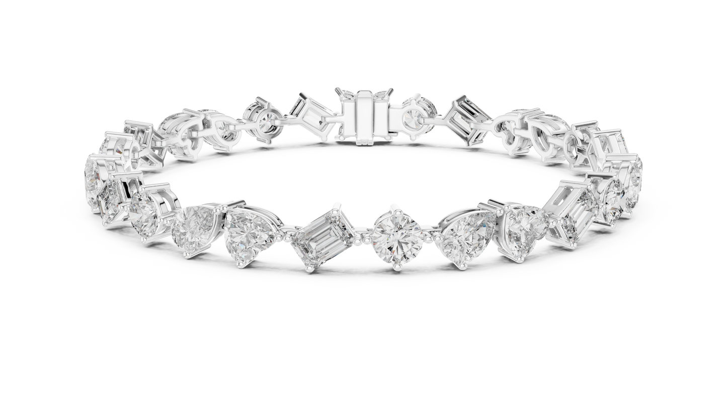Palace Royale Multi-Cut Diamond Tennis Bracelet – Crafted Lab Diamond Elegance in Gold - Everyday-Elegance