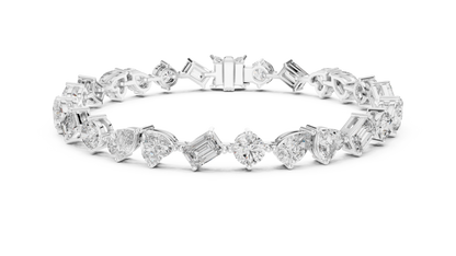 Palace Royale Multi-Cut Diamond Tennis Bracelet – Crafted Lab Diamond Elegance in Gold - Everyday-Elegance