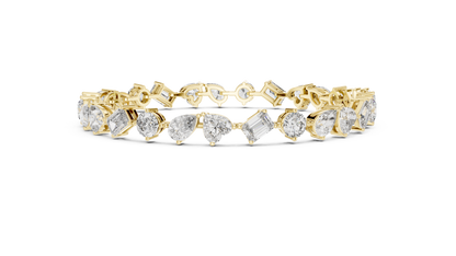Palace Royale Multi-Cut Diamond Tennis Bracelet – Crafted Lab Diamond Elegance in Gold - Everyday-Elegance