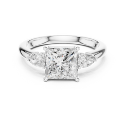 Detailed Under Gallery 3 Stone Ring