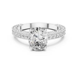 Detailed shot of the solid 14K Gold band with micro pave set round diamonds along the shank. The seamless stone placement and high polish finish demonstrate expert handcrafting by HB Prestige Jewels, giving US shoppers a premium jewelry experience.


