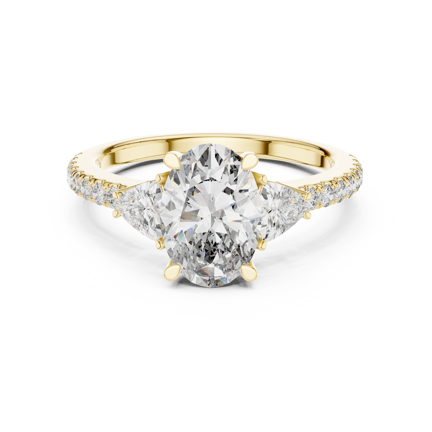 Detailed technical CAD diagram showing the measurements of the 14K gold engagement ring including the 17.33mm diameter for a US size 7 ring fit