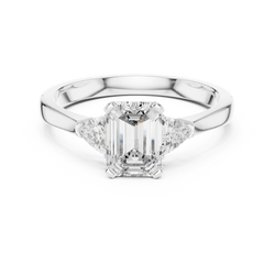 Detailed view of the 14K Gold band hallmark and the smooth tapered shank finish ensuring comfort for daily wear as an engagement ring or promise ring for her

