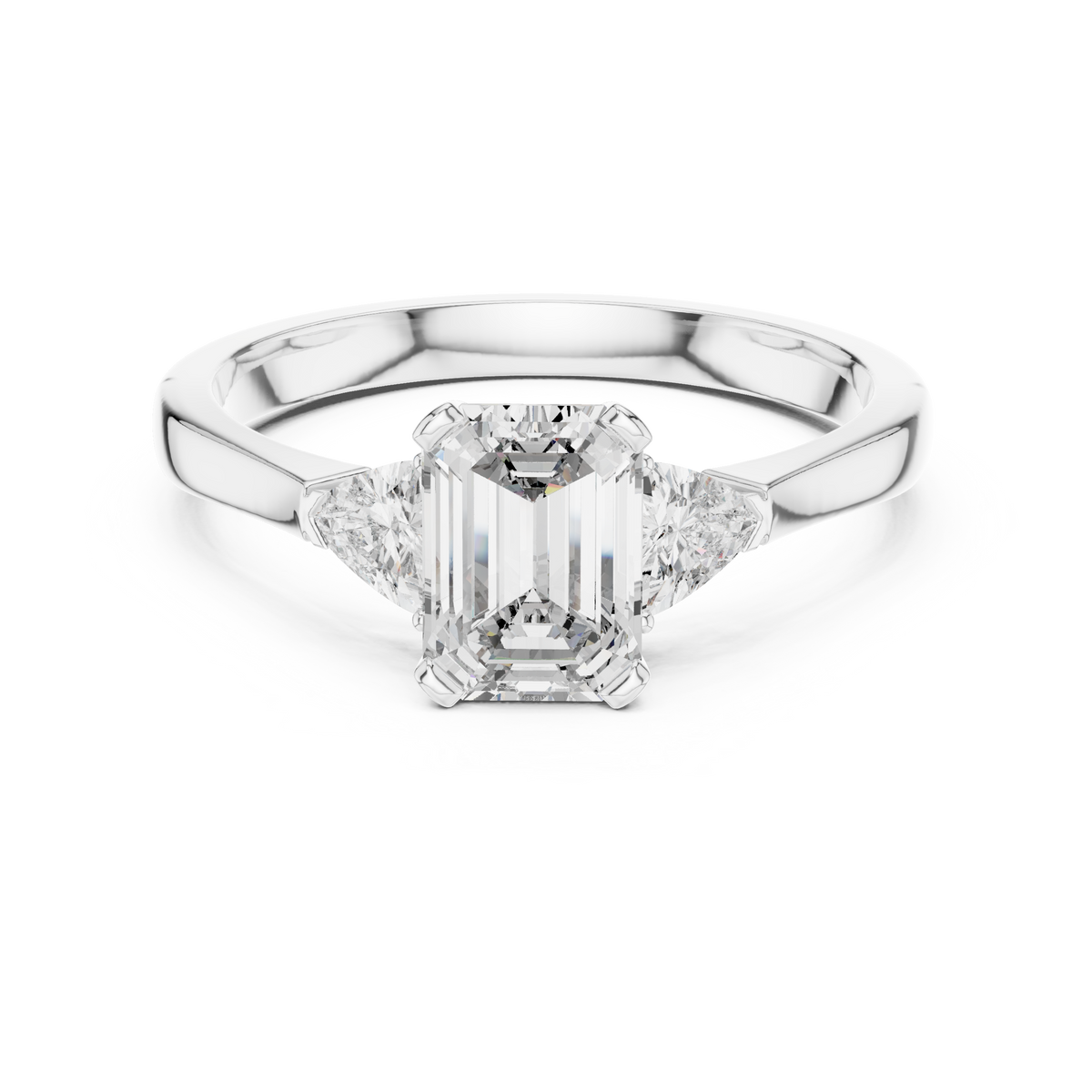 Detailed view of the 14K Gold band hallmark and the smooth tapered shank finish ensuring comfort for daily wear as an engagement ring or promise ring for her

