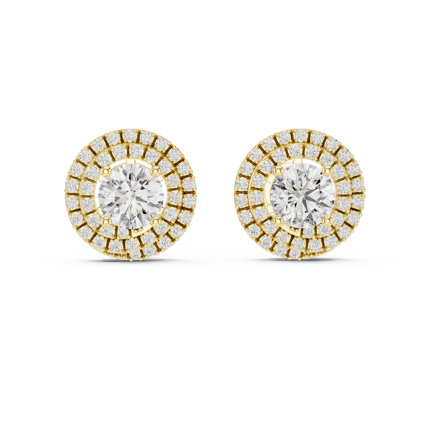 Double Halo Studs on Jewelry Display Bust