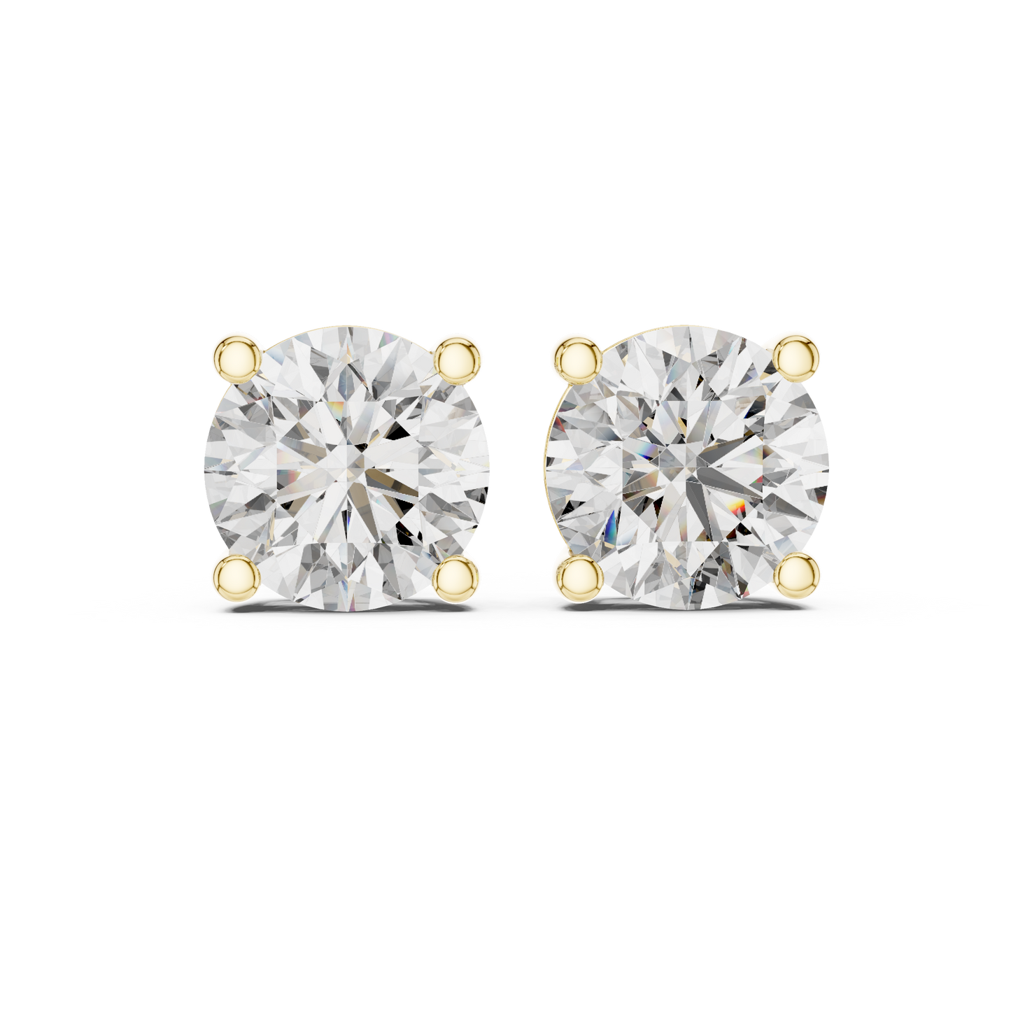 Fine Estate Style Diamond Stud Earrings - European High-Jewelry Style Diamond Studs - Pure Form Round Diamond Stud Earrings