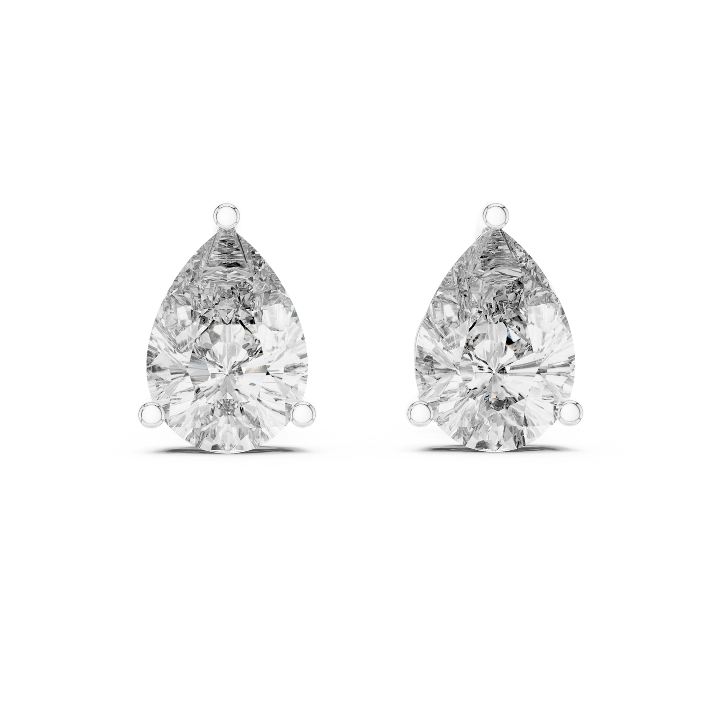 Pear Cut Diamond Stud Earrings in 925 Sterling Silver | Luxury Minimal Bridal Diamond Studs | By-Appointment Pear Diamond Solitaire Studs