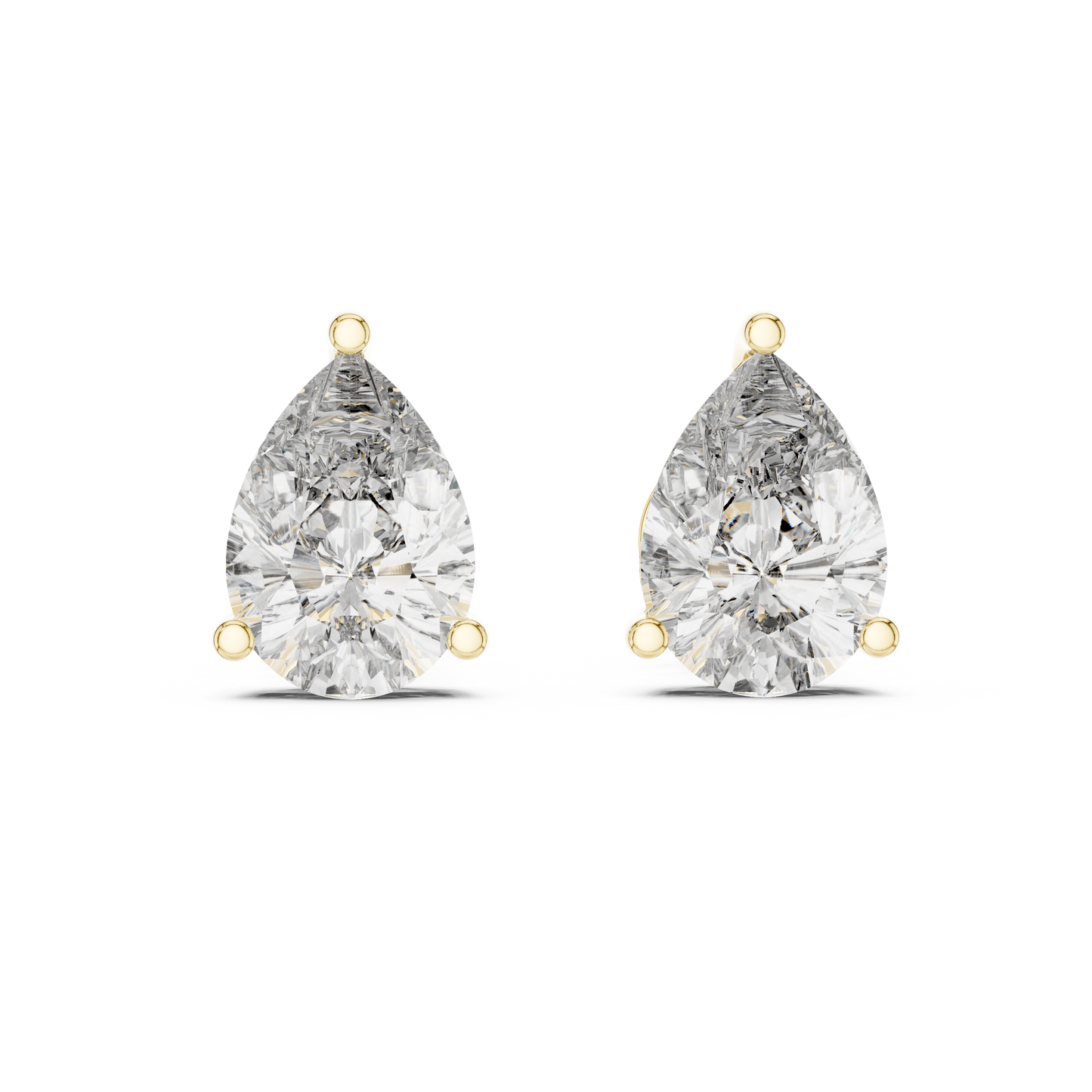 Pear Cut Diamond Stud Earrings in 925 Sterling Silver | Luxury Minimal Bridal Diamond Studs | By-Appointment Pear Diamond Solitaire Studs