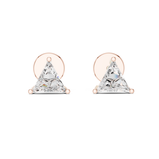Precision Cut Triangle Diamond Studs | Modern Heirloom Fine Jewelry | Refined Triangle Diamond Earrings | Minimalist Designer Fine Jewelry Studs