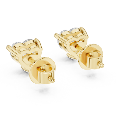 Solitaire Heart Diamond Stud Earrings – Classic Bridal Everyday Elegance - Romantic Heart Diamond Stud Earrings | Modern Solitaire Fine Jewelry