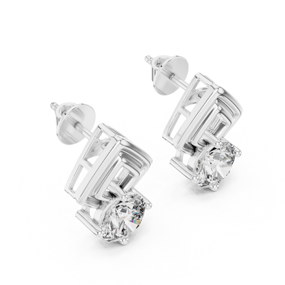 Cathedral-Set Solitaire Studs – Elevated Diamond Architecture - Cathedral-Set Solitaire Studs – Elevated Diamond Architecture