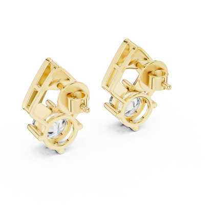 Cathedral-Set Solitaire Studs – Elevated Diamond Architecture - Cathedral-Set Solitaire Studs – Elevated Diamond Architecture