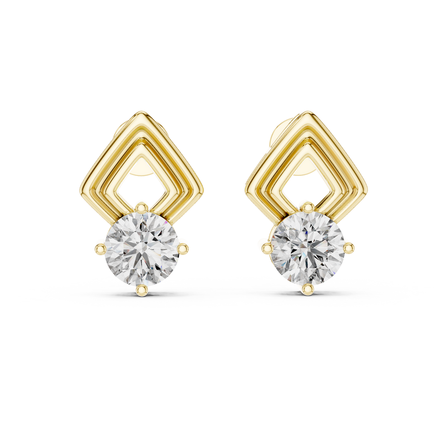 Cathedral-Set Solitaire Studs – Elevated Diamond Architecture - Cathedral-Set Solitaire Studs – Elevated Diamond Architecture