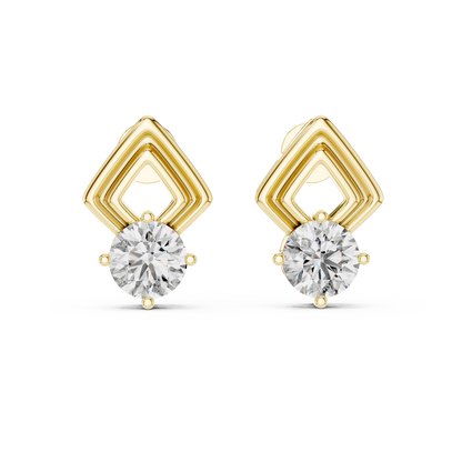 Cathedral-Set Solitaire Studs – Elevated Diamond Architecture - Cathedral-Set Solitaire Studs – Elevated Diamond Architecture