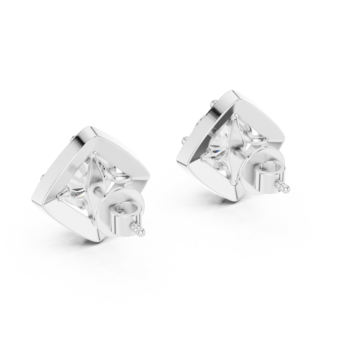 Estate-Inspired Diamond Stud Earrings – Heirloom Worthy Design - Royal Frame Diamond Stud Earrings – Grand Illusion Setting