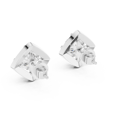 Estate-Inspired Diamond Stud Earrings – Heirloom Worthy Design - Royal Frame Diamond Stud Earrings – Grand Illusion Setting