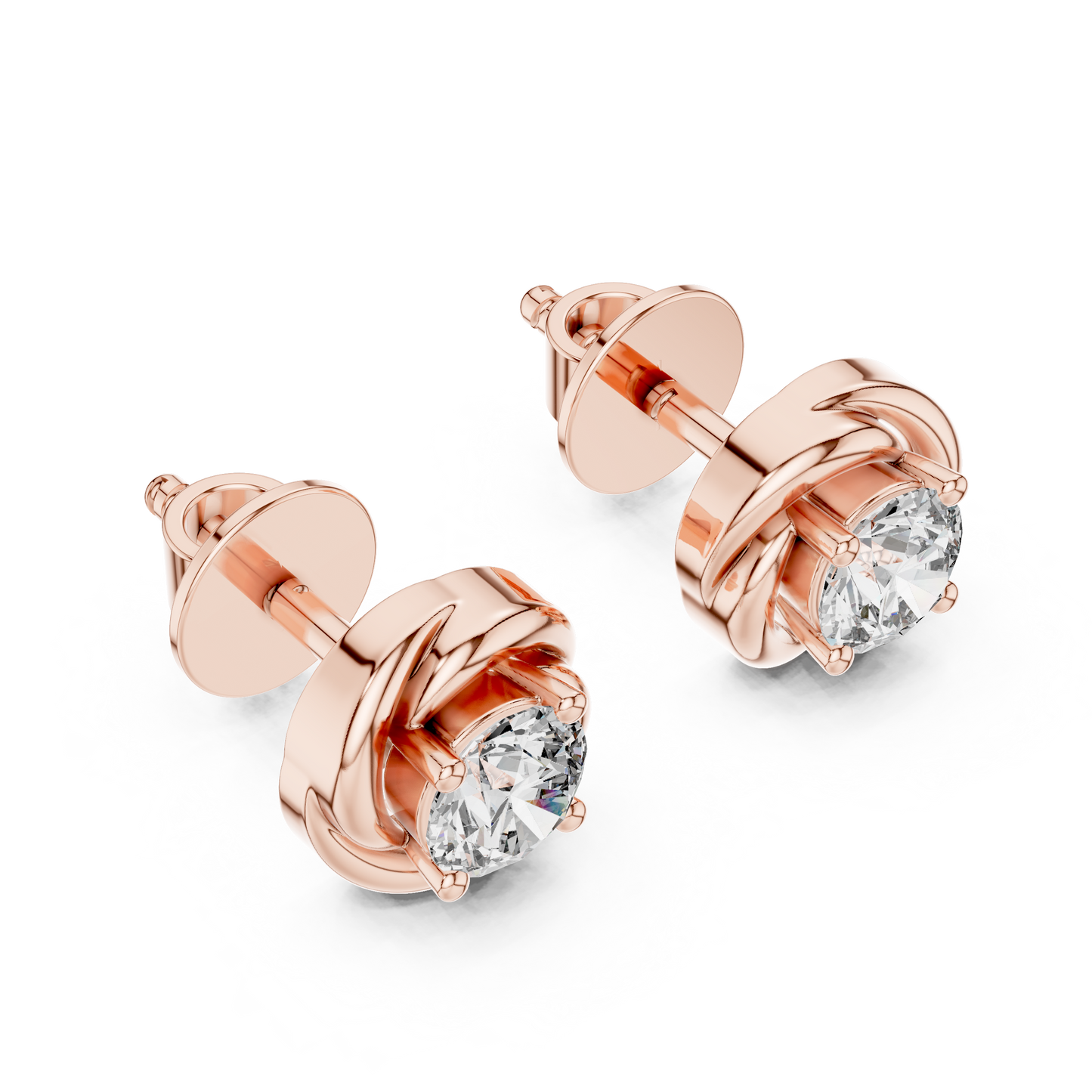 Art-Curator Diamond Stud Earrings – Fine Finish - The “Legacy Stone” Round Diamond Stud Earrings - The “Celeste Swirl” Diamond Earrings – Limited Edition