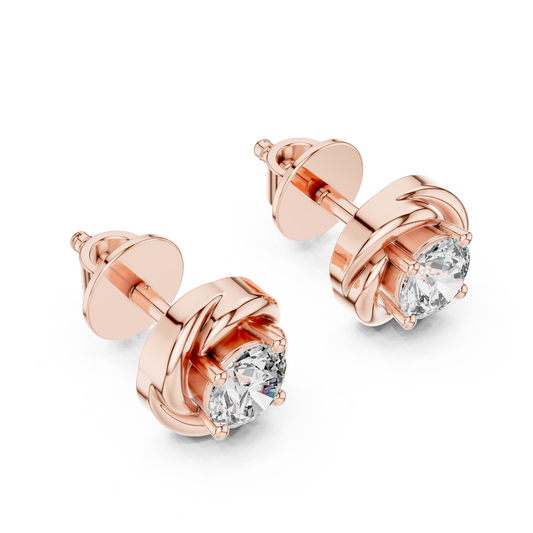 Art-Curator Diamond Stud Earrings – Fine Finish - The “Legacy Stone” Round Diamond Stud Earrings - The “Celeste Swirl” Diamond Earrings – Limited Edition