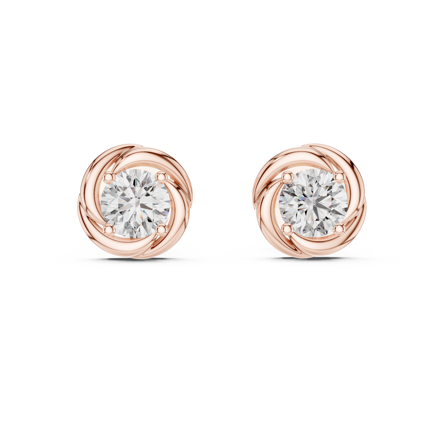 Art-Curator Diamond Stud Earrings – Fine Finish - The “Legacy Stone” Round Diamond Stud Earrings - The “Celeste Swirl” Diamond Earrings – Limited Edition