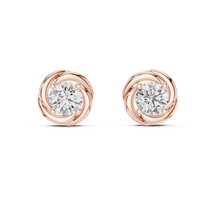 Art-Curator Diamond Stud Earrings – Fine Finish - The “Legacy Stone” Round Diamond Stud Earrings - The “Celeste Swirl” Diamond Earrings – Limited Edition