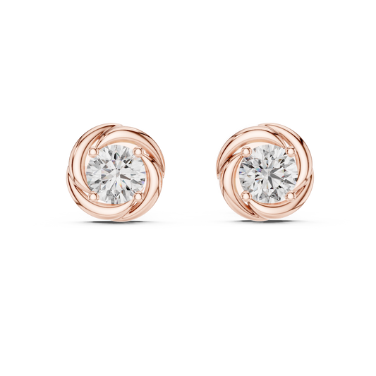 Art-Curator Diamond Stud Earrings – Fine Finish - The “Legacy Stone” Round Diamond Stud Earrings - The “Celeste Swirl” Diamond Earrings – Limited Edition