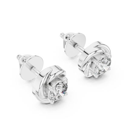 Art-Curator Diamond Stud Earrings – Fine Finish - The “Legacy Stone” Round Diamond Stud Earrings - The “Celeste Swirl” Diamond Earrings – Limited Edition