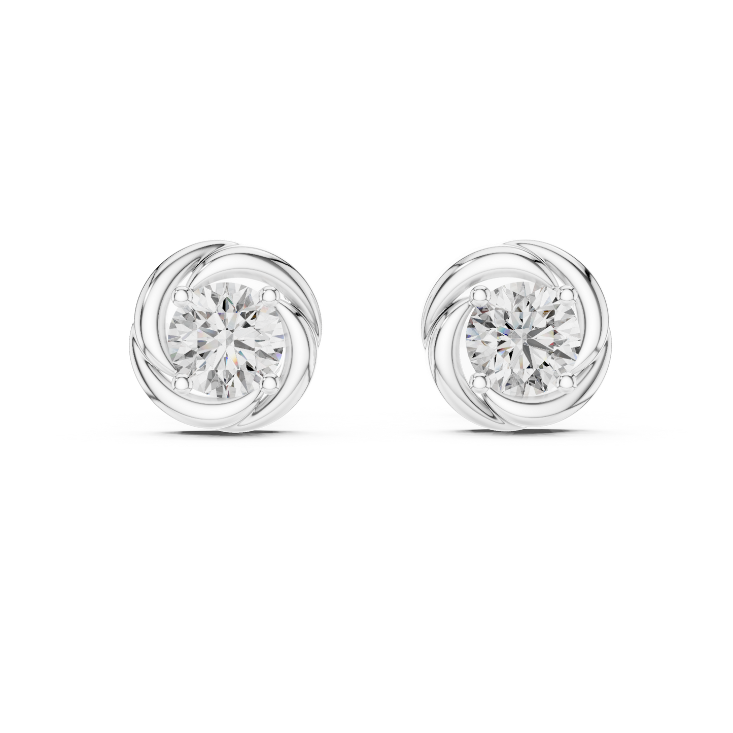 Art-Curator Diamond Stud Earrings – Fine Finish - The “Legacy Stone” Round Diamond Stud Earrings - The “Celeste Swirl” Diamond Earrings – Limited Edition