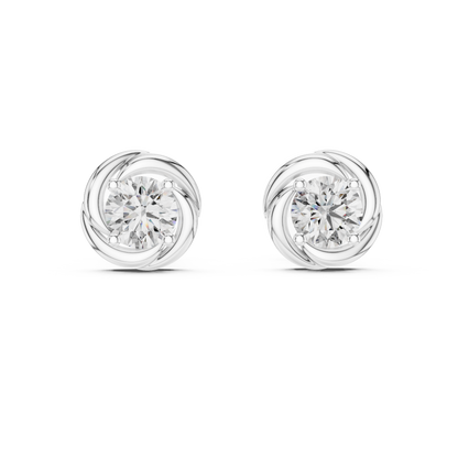 Art-Curator Diamond Stud Earrings – Fine Finish - The “Legacy Stone” Round Diamond Stud Earrings - The “Celeste Swirl” Diamond Earrings – Limited Edition