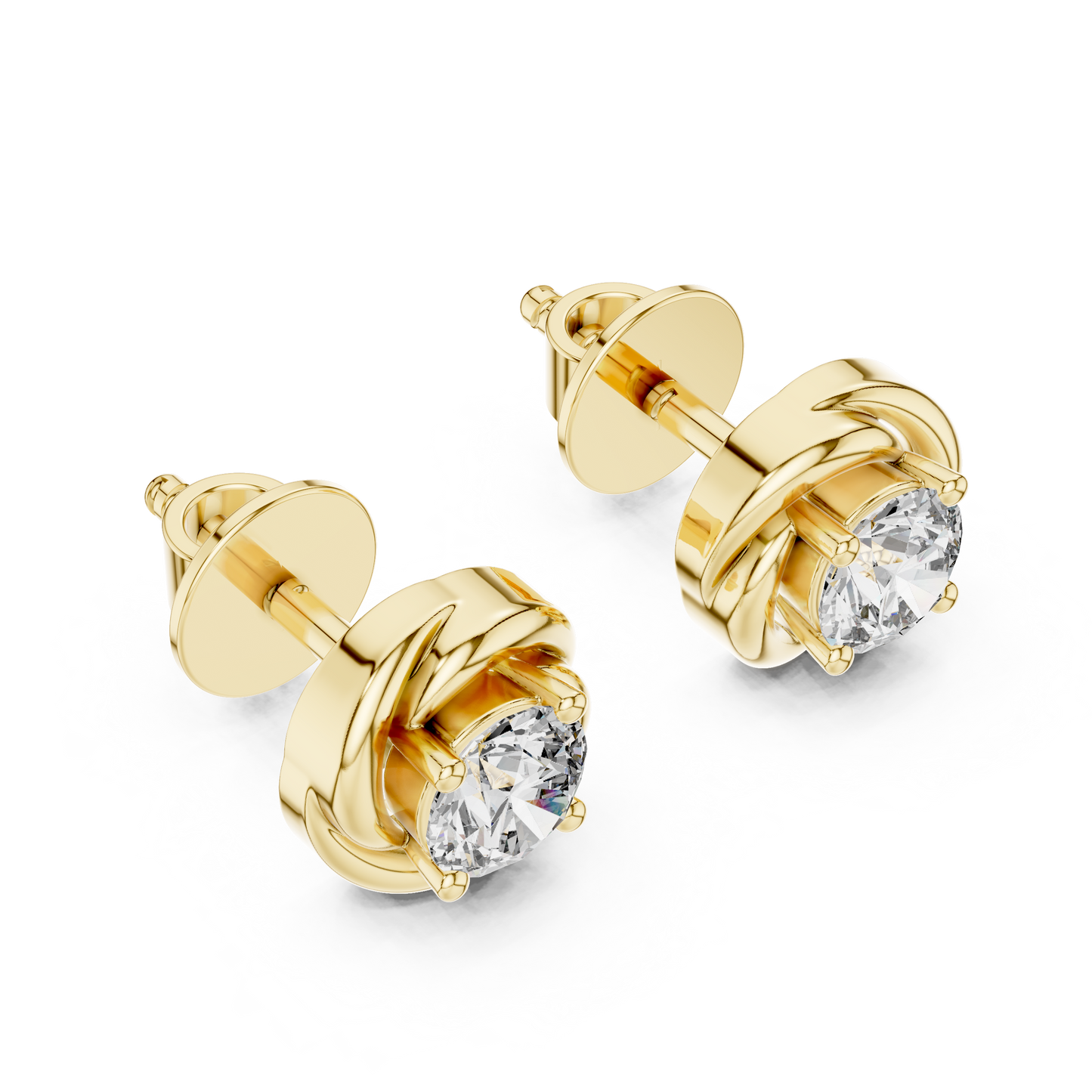 Art-Curator Diamond Stud Earrings – Fine Finish - The “Legacy Stone” Round Diamond Stud Earrings - The “Celeste Swirl” Diamond Earrings – Limited Edition